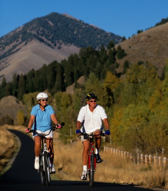 adults riding bikes